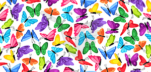 Бесшовный узор с декоративными бабочками. - векторизованное изображение клипарта