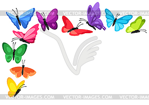Дизайн фона с декоративными бабочками. - векторный дизайн