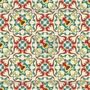 Chinese ceramic tile seamless pattern. Oriental - vector clipart