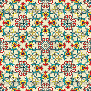 Chinese ceramic tile seamless pattern. Oriental - vector image