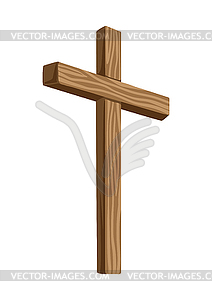Christian wooden cross. Happy Easter image - vector clipart / vector image