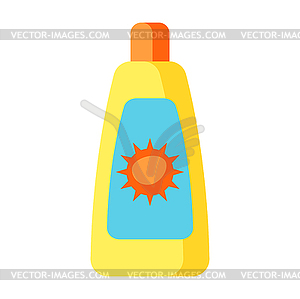 Beach sunblock cream. Summer image for holiday or - vector clip art