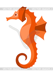 Stylized sea horse. Marine fauna and wildlife - vector image