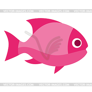 Stylized coral fish. Marine fauna and wildlife - vector image