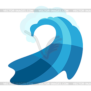 Blue ocean wave with foam. Stylized  - vector image