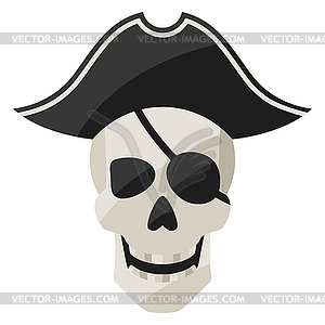 Pirate skull. Image for game or adventure - stock vector clipart