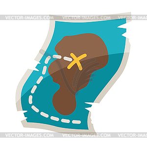 Treasure map. Image for game or adventure - vector image
