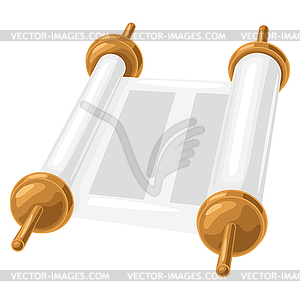 Torah Scroll. Jewish Book of Law - vector clipart
