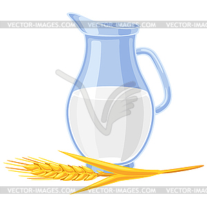 Happy Shavuot . Holiday background with Jewish - vector clip art