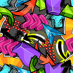 Seamless pattern with abstract graffiti arrows. - vector clipart