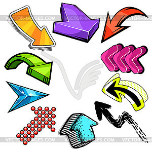 Frame with abstract graffiti arrows. Cartoon teenag - royalty-free vector clipart