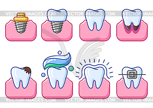 S of tooth. Dentistry and health care icons. - vector clipart