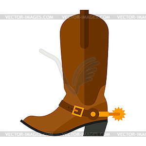 Cowboy boot. Wild west object. Image for game or - vector image