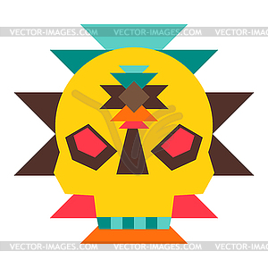 American indians skull. Ethnic image in native style - vector clipart