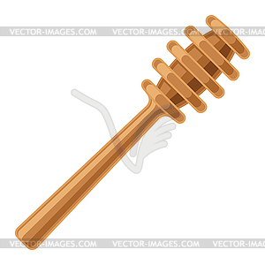 Honey wooden stick. Image for food and - vector clipart