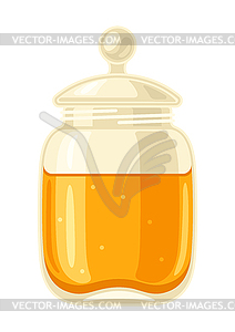 Jar with honey. Image for food and agricultural - vector clipart