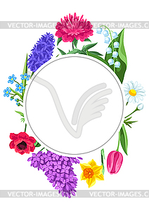 Decorative frame with summer flowers. Beautiful - vector clipart / vector image