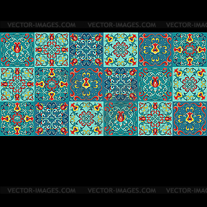 Chinese ceramic tile bzckground. Oriental - vector image