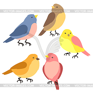 Set of stylized birds. wild birdie in simple style - vector EPS clipart