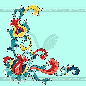 Chinese traditional ceramic ornament frame. Orienta - vector image