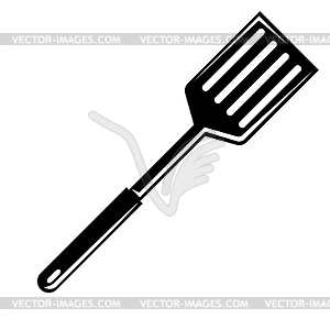 Steel cooking spatula. Stylized kitchen and - vector clipart