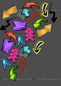 Background with abstract graffiti arrows. Cartoon - vector clip art