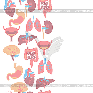 Seamless pattern with internal organs. Human body - vector clipart