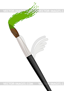Paintbrush with paint stroke. Painter tool and - vector clip art