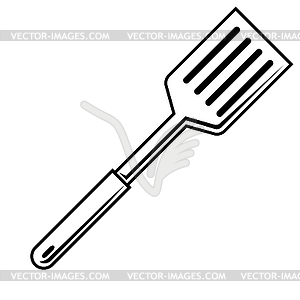 Steel cooking spatula. Stylized kitchen and - vector clipart / vector image