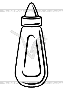 Bottle with mustard. Kitchen and restaurant product - vector clipart