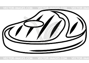 Grilled ribeye steak. Bbq product. Stylized - royalty-free vector clipart