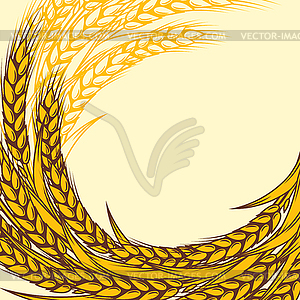 Background with wheat. Agricultural image with - vector clip art