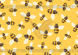 Seamless pattern of honey bees. Image for food and - vector image