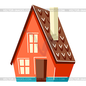 Cute house. Country cottage image - vector clipart