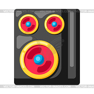 Musical subwoofer acoustics. Music party creative - vector clip art