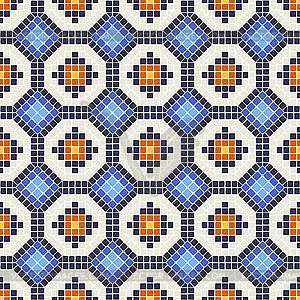 Ancient mosaic seamless pattern. Decorative - vector clipart