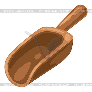 Wooden trowel for flour. Image for bakeries and - vector clipart