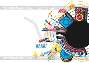 Background with musical instruments. Music party  - vector clip art