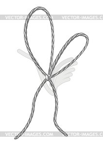 Веревка. Простой шнурок для украшения - векторизованный клипарт