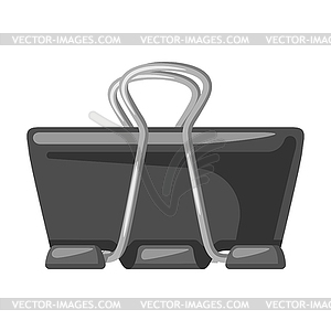 Paper binder clip. Office supply, accessory for - vector clipart