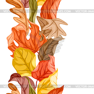 Seamless floral pattern with autumn foliage. - vector image