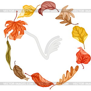 Frame with autumn foliage. leaves - vector clipart