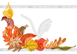 Decorative element with autumn foliage. leaves - vector clip art