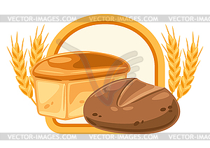 Emblem with bread. Image for bakeries and groceries - vector clipart