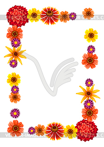 Decorative frame with autumn flowers. Beautiful - vector image