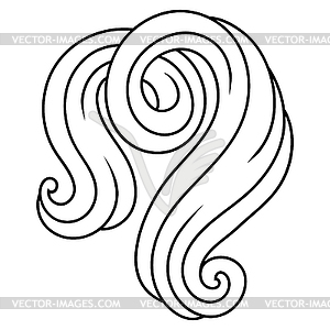 Wave line curl. Monochrome stripes black and white - vector clipart