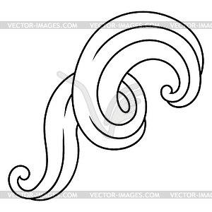 Wave line curl. Monochrome stripes black and white - vector clip art