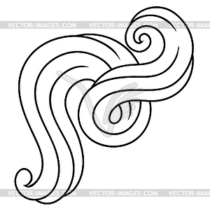 Wave line curl. Monochrome stripes black and white - vector clipart / vector image