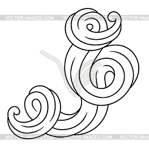 Wave line curl. Monochrome stripes black and white - vector image