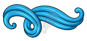 Wave line curl. Color striped texture - vector clipart